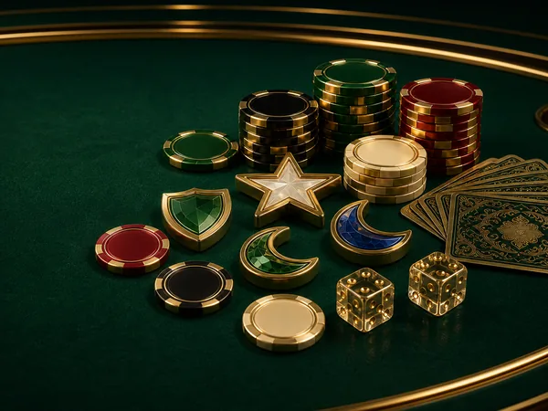Illustrative picture of Dragon Tiger Luck Typical illustrative images of cards and chips